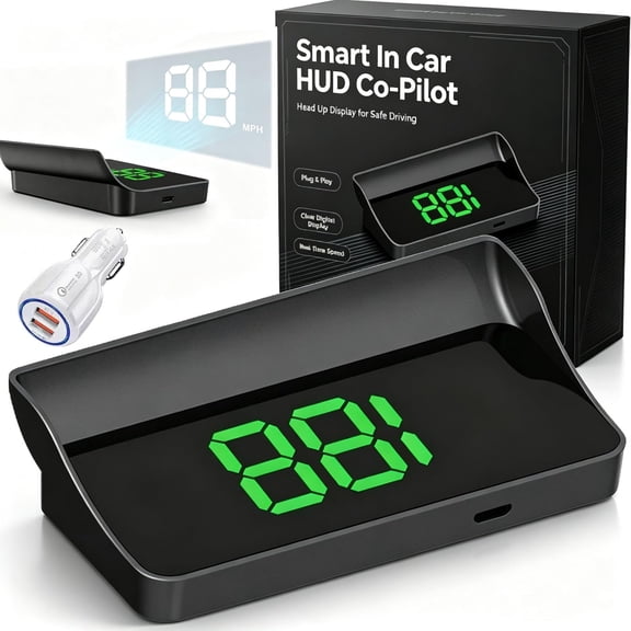 2027 New Smart in Car Hud Co Pilot, Smart Hud Display Car Windshield with GPS Bds Navigation, Mph Display, Plug & Play Speed Displays for Cars, Trucks