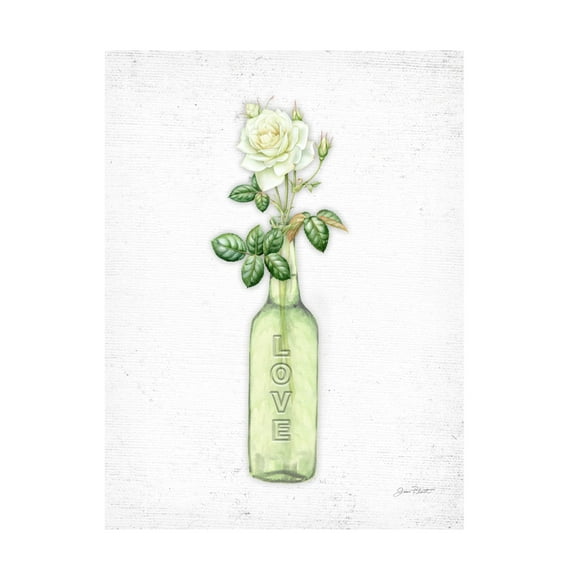 Canvas Wall Art - Jean Plout 'Florals In Bottles B' Wall Art for Living Room, Bedroom, or Office Décor by Trademark Fine Art - 14 x 19 Inches