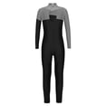thumbnail image 2 of dPois Girls Figure Skating Jumpsuit Shiny Rhinestone Gymnastics Leotard Full Body Ballet Dance Gray&Black 10, 2 of 5