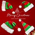 thumbnail image 3 of Gorro de Papá Noel para adultos Gorro de Navidad 1 paquete Papá Noel de Navidad rojo y verde, 3 of 5