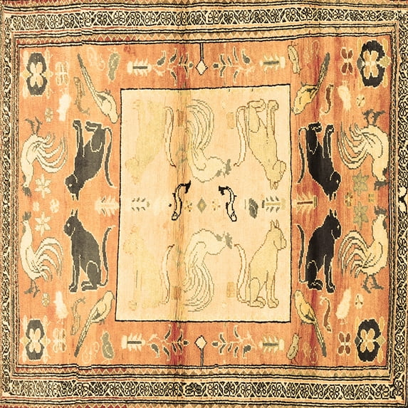 Ahgly Company Indoor Square Animal Brown Traditional Area Rugs, 3' Square