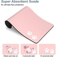 thumbnail image 3 of Dog Food Mat, 12"x19" Flower Dog Mat for Food and Water, Absorbent Cat Bowl Mat Protect Floors, Cute Cat Food Mat for Feeding & Watering Supplies, Pet Feeding Mat, Pink Footprint Pet Placemat, 3 of 6