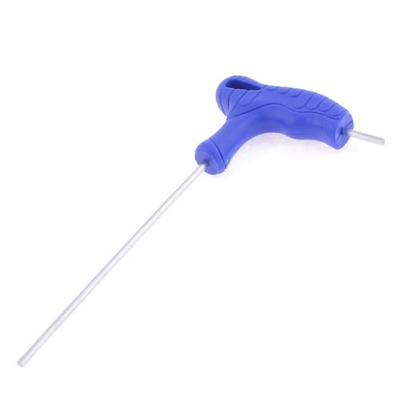 Bit Key Escutcheon Unique Bargains T Shaped Dual Head 2.5mm Bit Tip Blue Hard Plastic Grip Hex Key Wrench ()