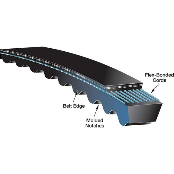 BX83 Cogged, Classical V-Belt, 86 in Outside Length, 21/32 in Top Width, 0.406 in Thickness