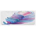 thumbnail image 1 of Feather Kitchen Mat, Hand Drawn and Feathers Heart Vibrant Colored, Plush Decorative Kitchen Mat with Non Slip Backing, 47" X 19", Purple Pink Blue, by Ambesonne, 1 of 1