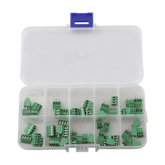 50Pcs Dg308 Terminal Blocks Kf128 2.54Mm 2/3/4P Pcb Mount Screw Connector Kit Multi-Function Screw Terminal Block Spacing