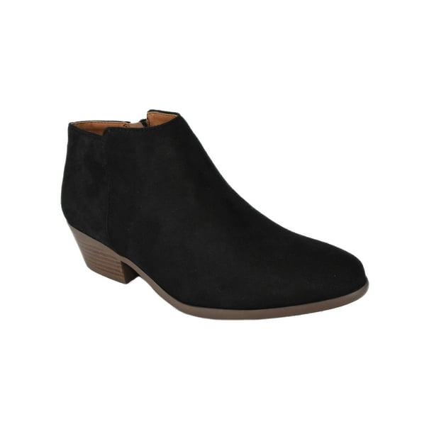 SODA - Mug Black Suede Booties Soda Women Ankle Boots Small Short Heel Side Zipper 5.5 - Walmart
