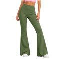 thumbnail image 4 of Ovbmpzd Women’s Yoga Pants Petite Tummy Control Flare Army Green Leggings Casual Long Mid Waist Leggings,XL, 4 of 6