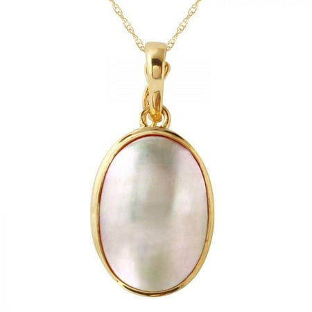 Foreli 16x11.5MM Mother of pearl 14K Yellow Gold Necklace