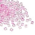 thumbnail image 1 of Uxcell 500 Pcs Perlas de Cubo de Cristal, 7mm Transparentes Perlas Cuadradas Facetadas para Manualidades de Joyería DIY Pulsera Aretes Collar, Rosa, 1 of 6