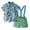 Dark Green, variant on Big Boy Clothing Sets Short Sleeve Tops Hawaii Beach Floral Shirts Shorts Boys Tracksuit,Dark Green,120