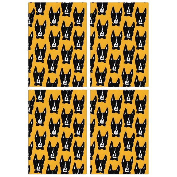 4 Pcs Funny Kitchen Towels,Boston Terrier Microfiber Dish Towels,Kitchen Tea Towels,Kitchen Towel Set (18" X 26")