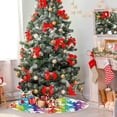 thumbnail image 4 of FMSHPON Rainbow Stripe Unicorn Star Xmas Christmas Tree Skirt Stand Mat for Holiday Party Decoration Indoor Outdoor 48 inches, 4 of 6