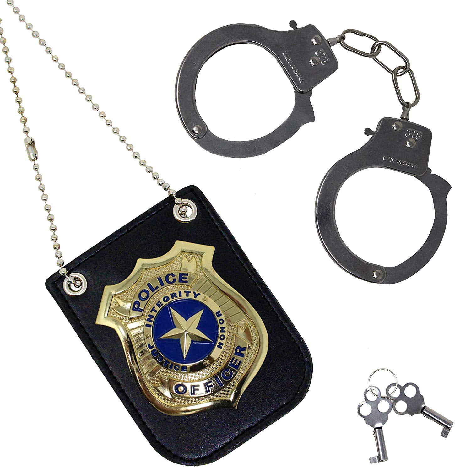HUALIXUAN Hand Cuffs Police Play Toy Handcuffs Costume for Kids Handcuff Key