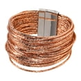 thumbnail image 2 of Pulsera envolvente para mujer, brazalete de aleación de zinc multicapa, accesorio de joyería de moda para Champán, 2 of 9
