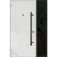 thumbnail image 3 of Front Exterior Prehung Steel Door / Deux 6072 Black Enamel / Side Exterior Window Sidelite / Entry Metal Modern Painted W36+16" x H80" Right hand Inswing, 3 of 6