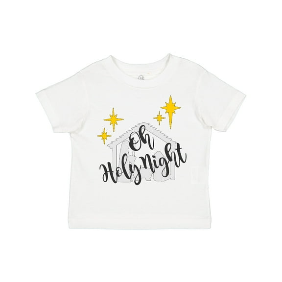 Inktastic Oh Holy Night Christmas Nativity with Yellow Stars Boys or Girls Toddler T-Shirt