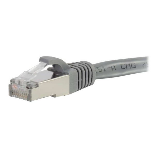 C2G 25ft Cat6 Ethernet CAT 6 25 ft Câble - Snagless Shielded (STP) - Gris - Câble de Raccordement - RJ-45 (M) à RJ-45 (M) - - Blindé Paire Torsadée (SSTP) - - Moulé, Sans Accrochage, Échoué - Gris