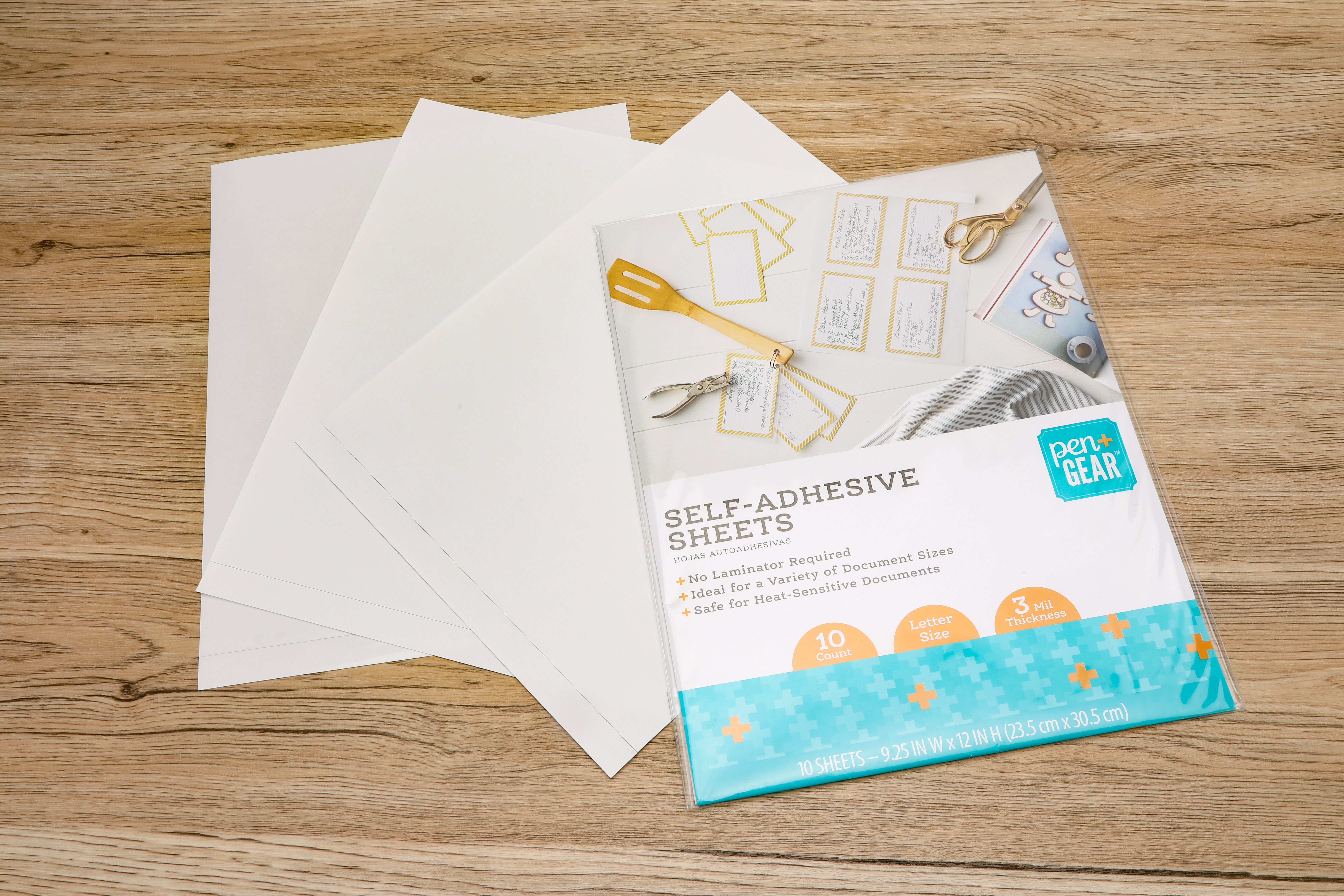 Pen+Gear Self Adhesive Sheet, 9.25×12×0.2inch,10 Count, Letter Size, New Condition