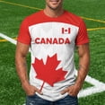 thumbnail image 2 of VNKIDY Mens Canada Maple Leaf Patriotic Print Soccer Short Sleeve T Shirt Crew Neck Quick Dry Casual Athletic Tee For Daily Wear Watermelon Red M, 2 of 4