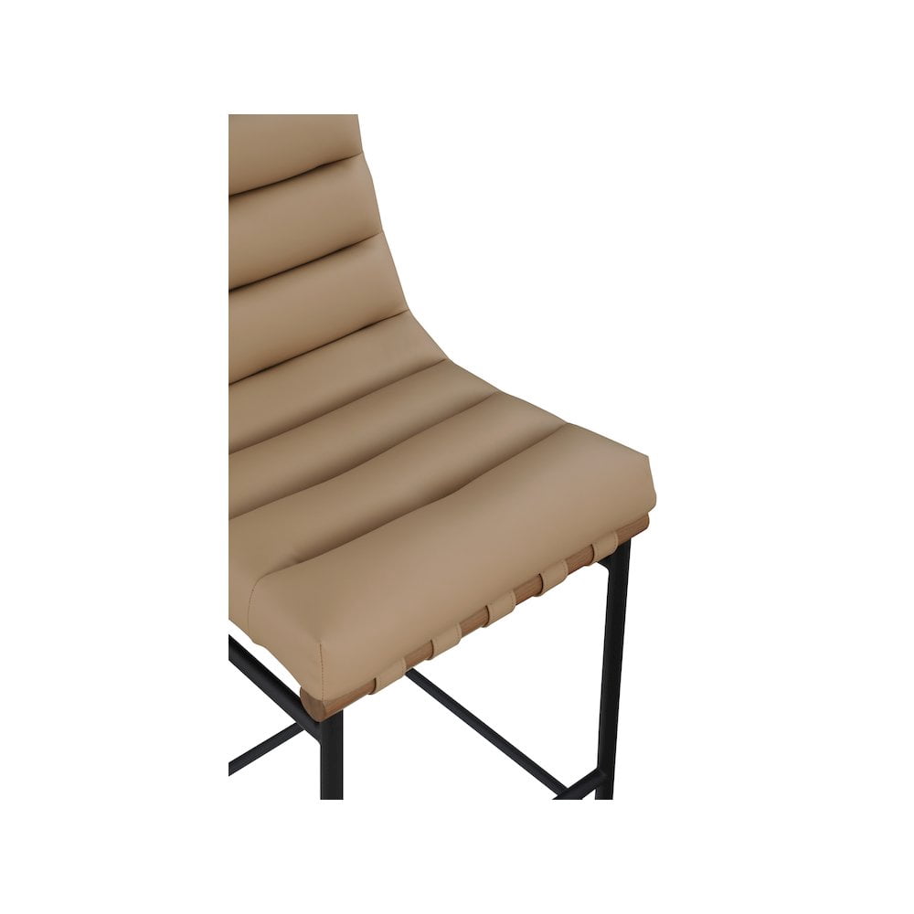 Meridian Furniture Burke Vegan Leather Bar Stool, Tan