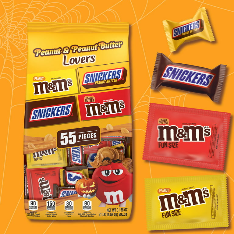 Customer Reviews: M&M'S & Snickers Peanut & Peanut Butter Assorted Bulk  Chocolate Halloween Candy, 50 ct, 25.91 oz - CVS Pharmacy