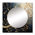 thumbnail image 2 of Designart "Luminous Tangle Golden Branch I" Tree Monochrome Square Mirror For Wall Decor - Large Gold Square Printed Wall Mirror Art - Square Traditional Mirror - Wall Mounted Square Large Mirror, 2 of 5