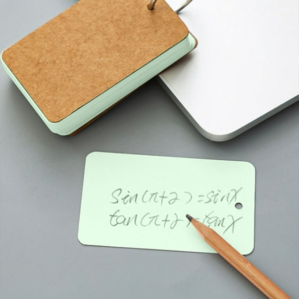 Tarjeta de utilización de fragmentos de libros de hojas sueltas con anillo de hierro de 3 colores, escrita a mano, en blanco y duro