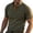 Army Green, variant on Henley Short Sleeve Shirt For Men Color Block Casual Contrast Trim Button Placket Tops Cotton Blend Knit Polo Shirt With Chest Pocket For Outdoor Sports And Daily Wear