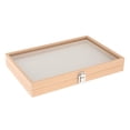 thumbnail image 1 of Pin Display Case Glass Top Badge Storage Display Box for Medal Jewelry Badge Wood color, 1 of 9