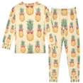 thumbnail image 2 of FORMRS Long Sleeve Top and Pants Pajama Set for Niños 2-Piece Sleepwear, Sizes 18M-8Y, Sunshine Pineapples, 2 of 6