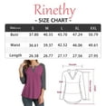 thumbnail image 5 of 3/4 Sleeve Raglan Shirts for Women Color Block Henley Blouse Button Tunic Tops(Purple Red 2XL), 5 of 5
