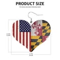 thumbnail image 3 of Heart Earrings Grunge America Maryland Flag Dangling Heart Drop Earrings For Women Love Dangle Earrings Gift, 3 of 6