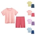 thumbnail image 6 of FAIWAD Toddler Boys Girls Tracksuit Kids Summer Short Sleeve Top and Shorts Breathable Thin Casual Activewear, 2-16 Years, 6 of 6