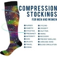 thumbnail image 2 of GZHJMY High Elasticity Compression Socks, High Knee Socks Adult Universal Leisure Relieve Fatigue,Abstract Bright Colorful Universe Travel Daily with Running (2 Pair), 2 of 7