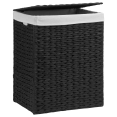 thumbnail image 2 of Bouclair Black Foldable Woven Paper Rope Hamper, 2 of 4