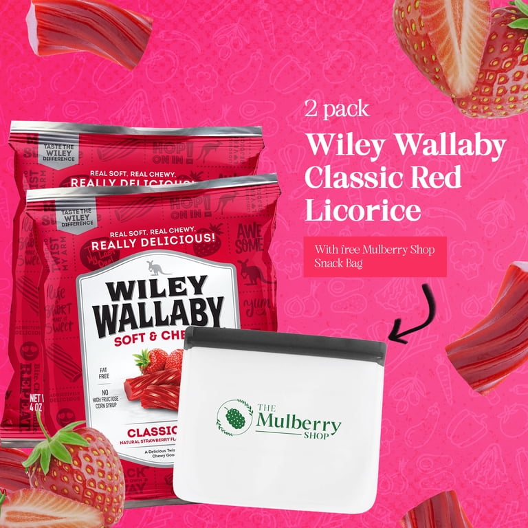 The Mulberry Shop Wiley Wallaby Red Licorice Bundle, Strawberry