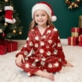 thumbnail image 4 of Gubotare Girls Christmas Pajamas Girls’ 2-Piece Pajama Set - Long Sleeves T-Shirt and Pajama Pants Size 11-12 (Brick Red,11-12 Years), 4 of 6