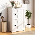 thumbnail image 5 of Costway Wooden 4 Drawer Bathroom Cabinet Storage Cupboard 2 Shelves Free Standing White, 5 of 10