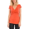 thumbnail image 3 of FASHIONWT Women Cotton Summer Pregnant Deep-V Cross-Feeding Clothing Lactation Tee, 3 of 4