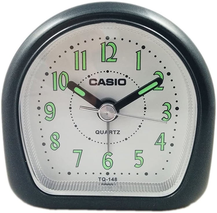 Alarm Clock Small Table Top Glow Bedside Desk Time Precise Travel Quartz CASIO