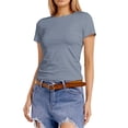 thumbnail image 2 of Women's Soft Short Sleeve T-Shirt, Crew Neck Top Slim Fit Basic Tee for Summer Casual Y2k Everyday Wear 2026 Summer Outfits(OTHER1,XXXXL), 2 of 5