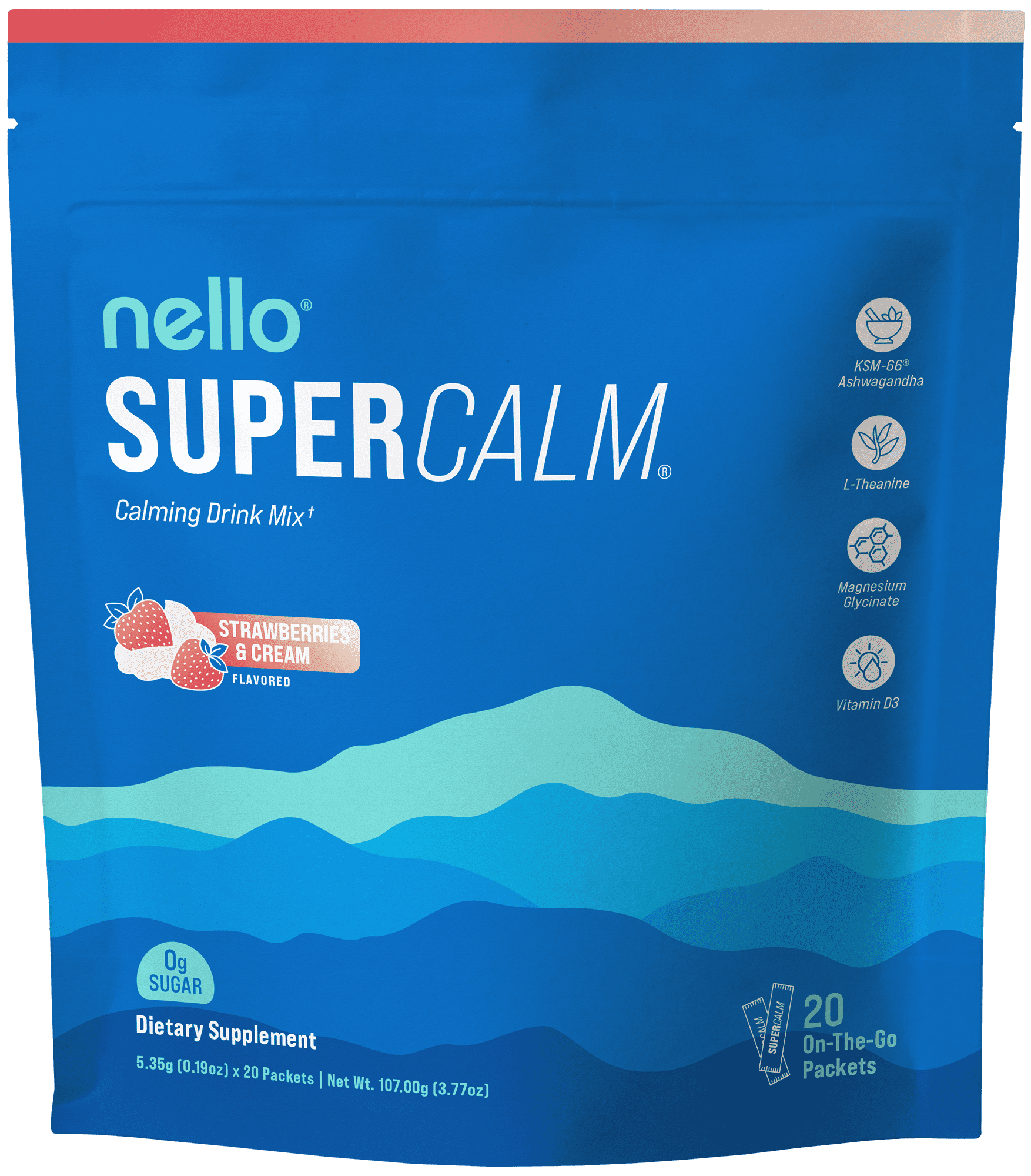 Nello Supercalm Drink Mix - Ashwagandha KSM 66, Magnesium