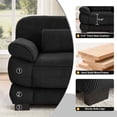 thumbnail image 6 of FFH 104" Modular Sectional Sofa, 3 Seater Corduroy Cloud Couch with Removable Armrest Pillows, Black, 6 of 14
