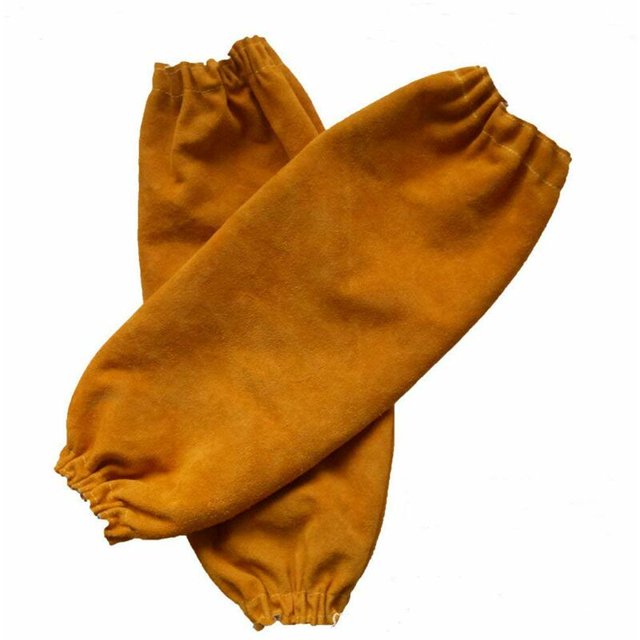 Mangas de soldadura de cuero para hombres y mujeres, resistentes al calor y al fuego, con puño elástico, protector de brazo de 19" de largo para soldadores esquí esquí Gafas de esquí