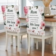 thumbnail image 2 of Mother's Day Blanket Chair Covers Set of 4 Pink White Carnations Floal Chair Back Covers Stretch Removable Washable Slipcovers Protector for Dining Room Kitchen Party Decor, 2 of 9