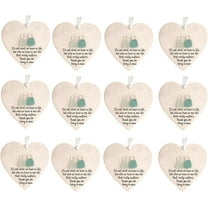 Heart-Shaped Sea Glass Friendship Decor,Friendship Heart Ornament,Decorated with Inspirational Quotes, a Meaningful Gift for Friends, Home Decor,12pcs