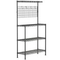 thumbnail image 6 of HOHYN 4 Tier Shelf Metal Storage Shelves Wire Rack Closet Organizers, 30"W x 14"D x 59"H, 800 lb Capacity Metal Wire Rack with Hooks & Adjustable Feet for Kitchen, Garage, Laundry, Black, 6 of 7