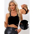 thumbnail image 2 of DARING DIVA Women's Spaghetti Strap Tie Back Sleeveless Crop Tank Top L Black, 2 of 6