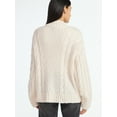 thumbnail image 4 of Scoop Women’s Oversized Cable Knit Sweater, Midweight, Size XS-XXL, 4 of 6